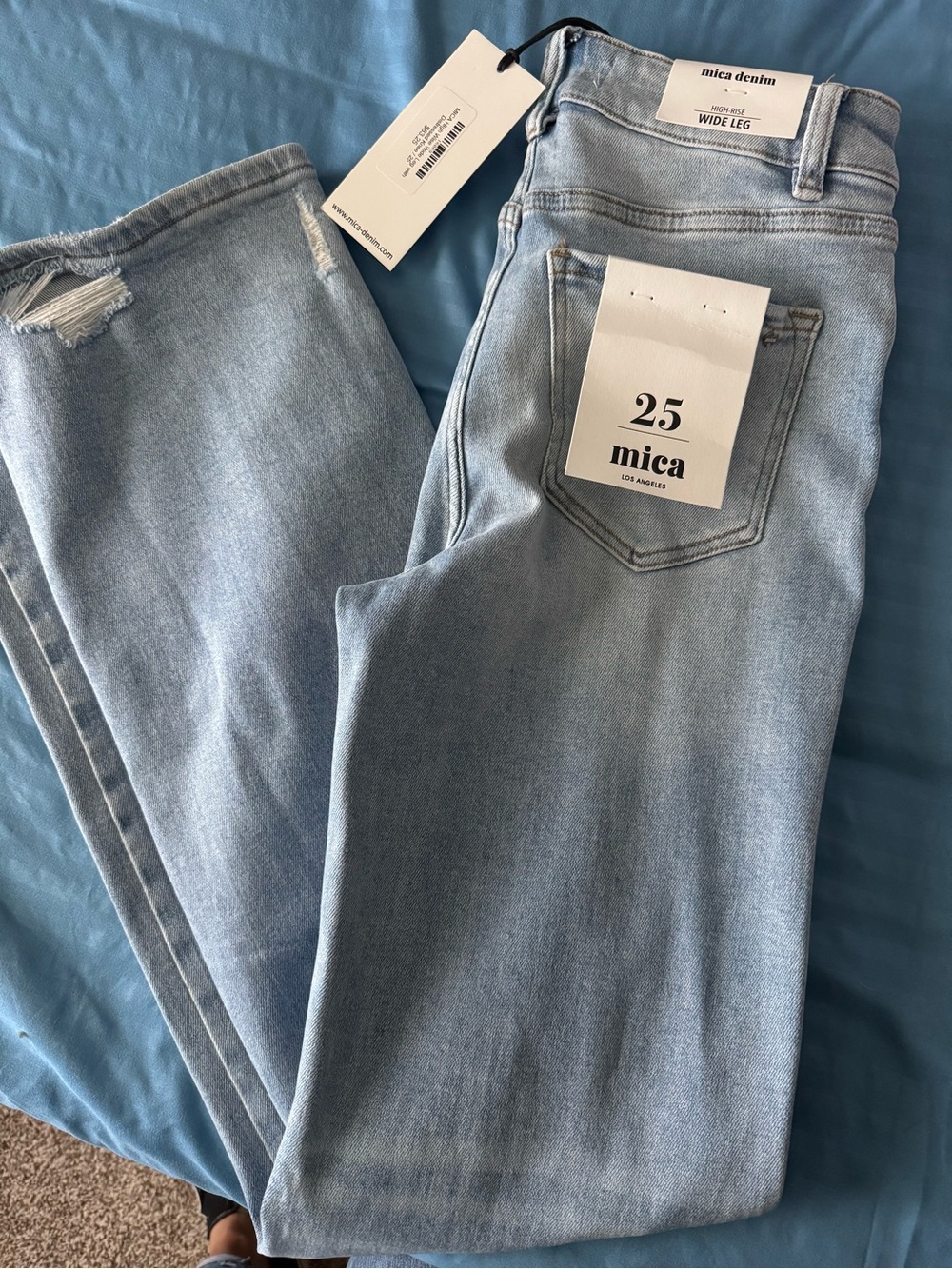 Light Blue Wide Leg Jeans - Women's